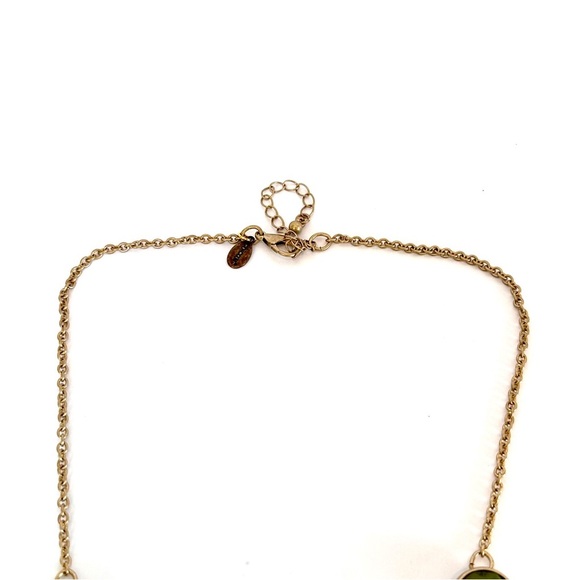 CHICO’s Gradient Green 3-D Stones Matte Gold Bib Necklace​ - Picture 8 of 9